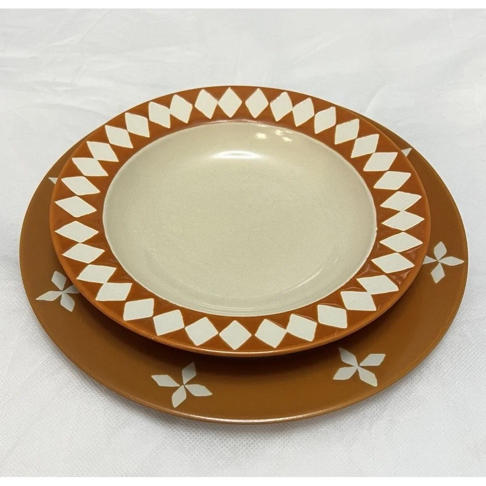 Vtg Pottery Barn Dune Persimmon Dinnerware Set Plate Bowl MCM Boho Replacement
